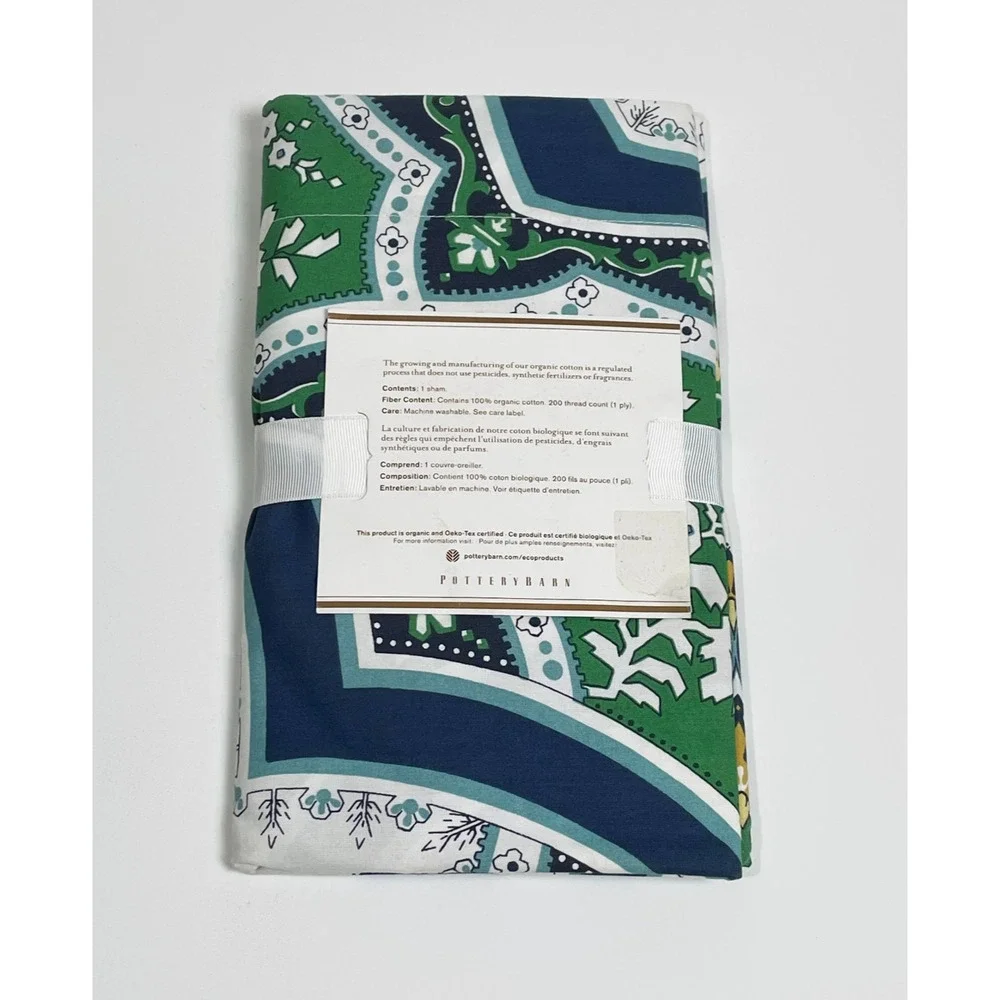 Pottery Barn Ashton Medallion Organic Cotton King Pillow Sham